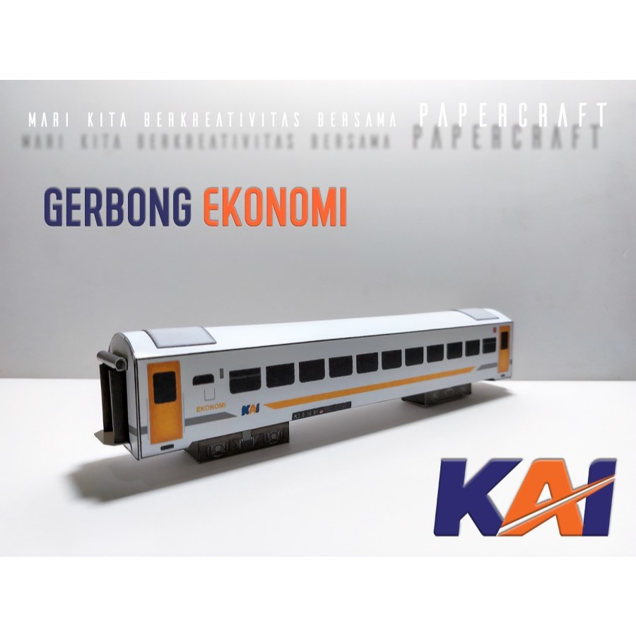 3D Papercraft Kereta Api Indonesia Lokomotif CC 206 Pola Kertas DIY