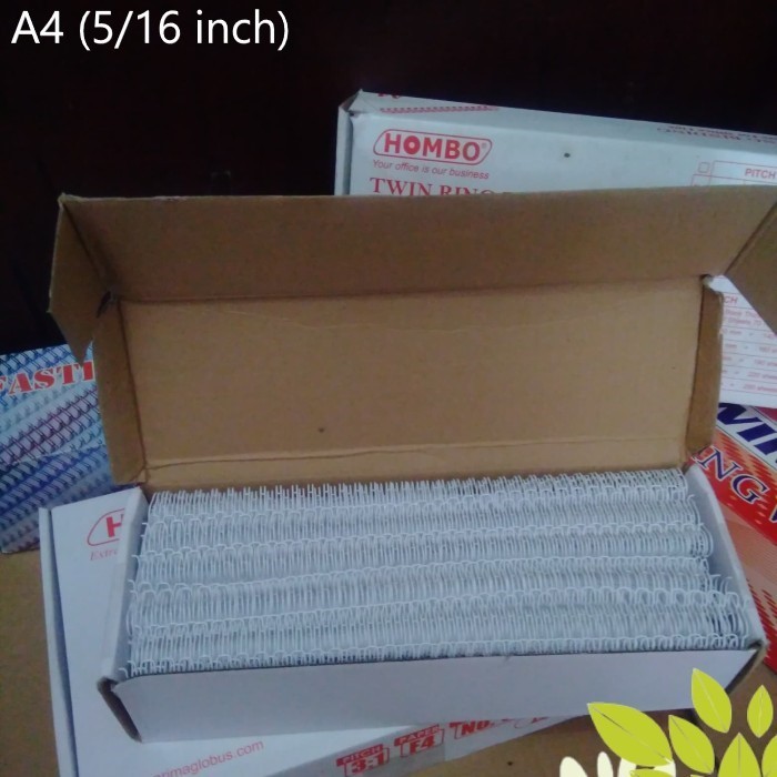 

Spiral Kawat Jilid No. 5 - 5/16 inch Ukuran A4 35 Loops Merek Hombo Isi 100 batang