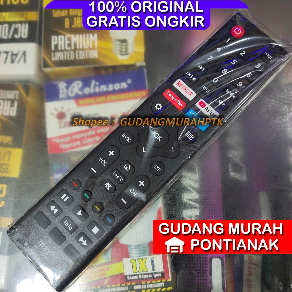 Remote SMART TV Polytron LED LCD Android UHD EASY SMART FULL HD DIGITAL NETFLIX YOUTUBE PLAYSTORE