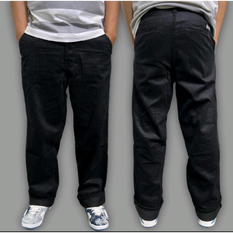 MADE FOREST - LONGPANTS CORDUROY HITAM / CELANA CORDUROY / CELANA CUDROY