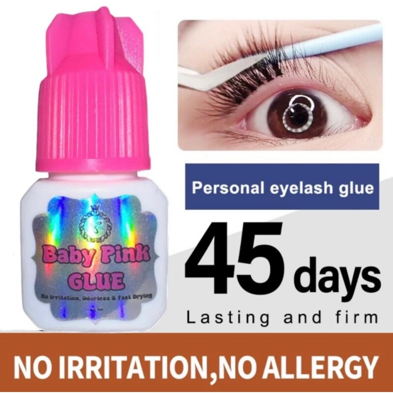 READY lem Eyelash extension TIDAK PERIH untuk pemasangan sendiri BABY PINK GLUE best seller silvergl
