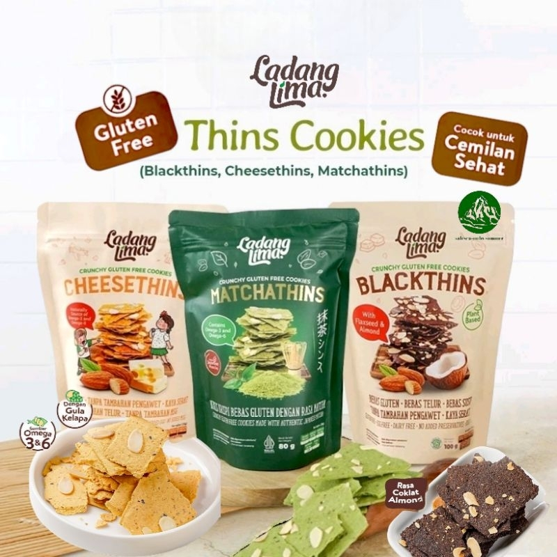 

Ladang Lima | BLACKTHIN | CHEESETHIN | MATCHATHIN | Gluten Free Cookies MPASI (Tersedia varian rasa dan ukuran)