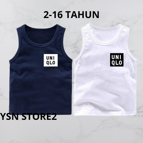 Singlet Anak Unisex Logo UNIQLO Anak Cowok/Cewek Tanktop Anak Usia 2-16 Tahun Produk Terbaru
