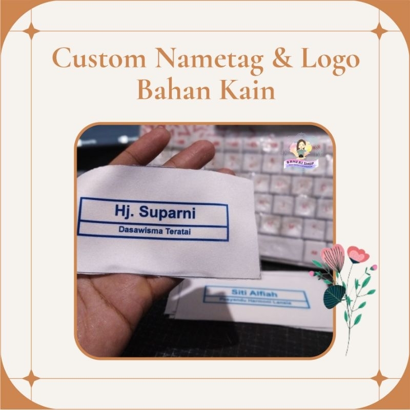 

Custom Sablon Nametag & Logo bahan kain (minimal order 2pcs)