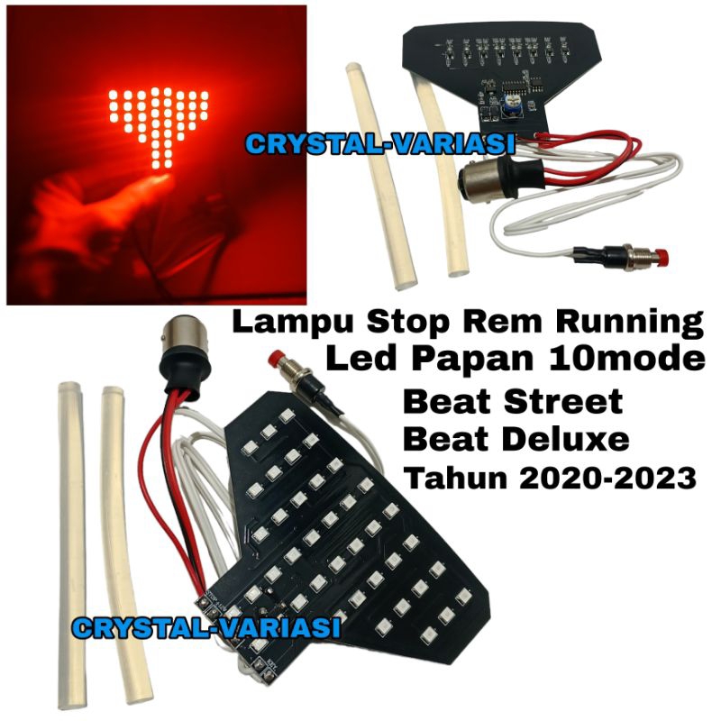 Lampu Stop Rem Running Led Papan 10mode Motor Beat Street Beat Deluxe Tahun 2020-2023
