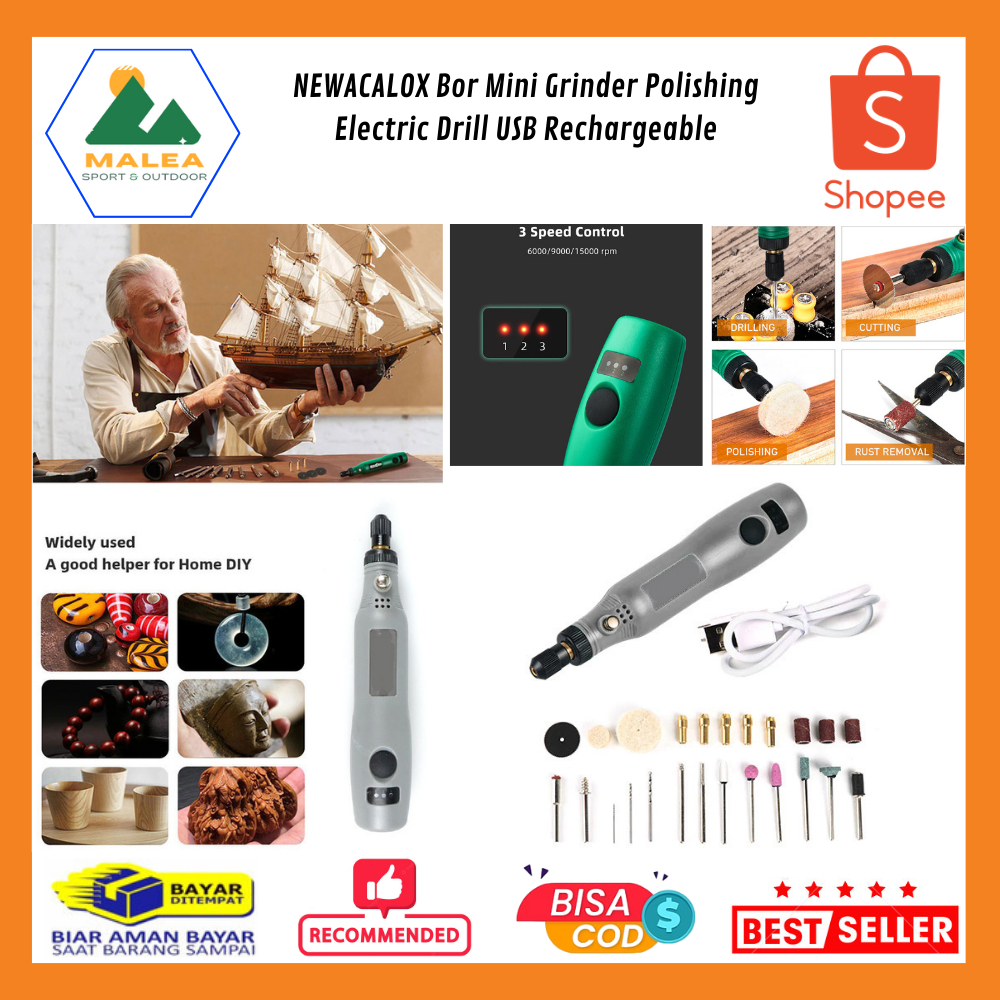 Bor Mini Grinder Polishing Electric Drill USB Rechargeable / Bor Listrik Mini Pena Ukir Pertukangan