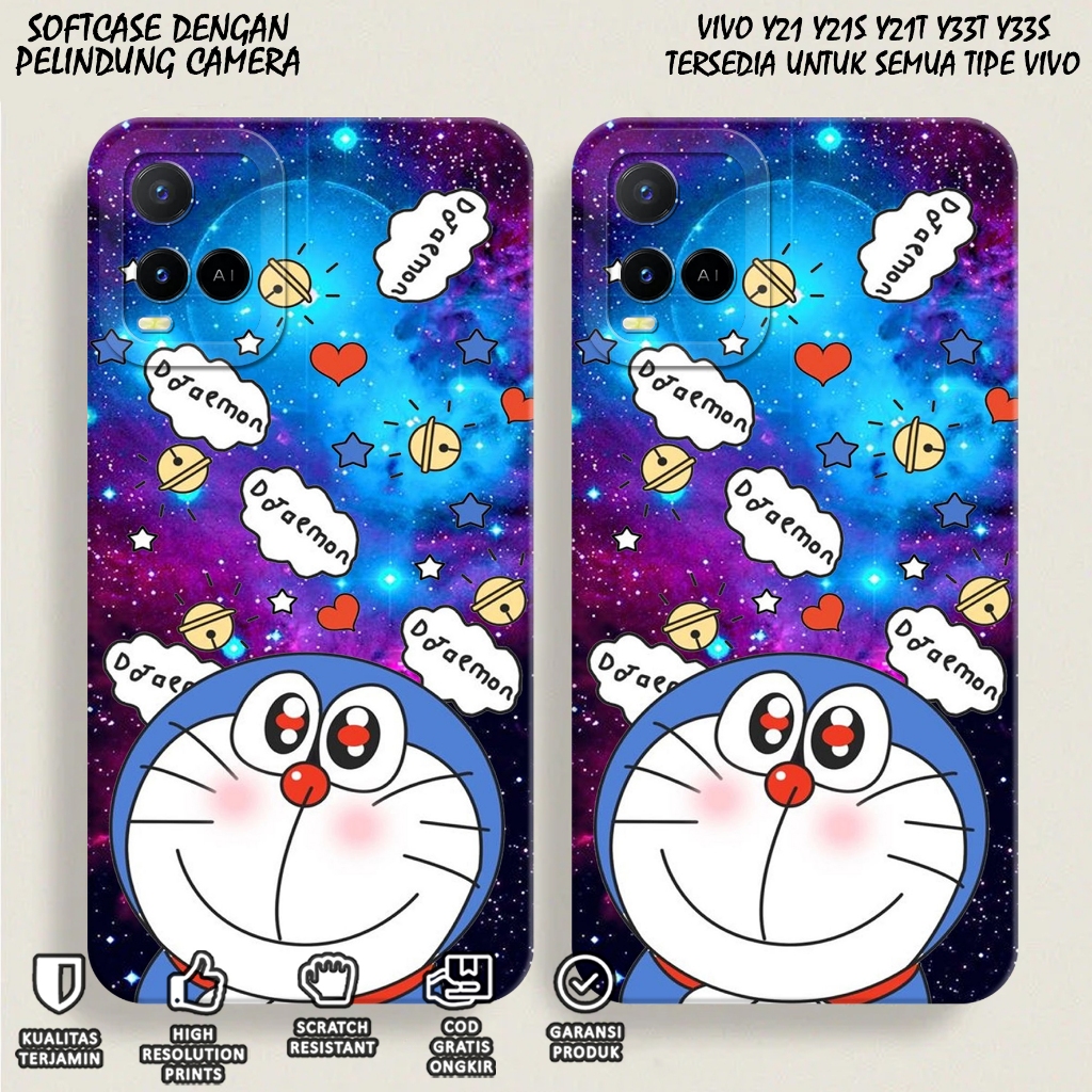 Softcase Vivo Y21 Y21S Y21A Y21T Y33S Y33T - Case Vivo Y21 Y21S Y21A Y21T Y33S Y33T Motif (DORAEMON)