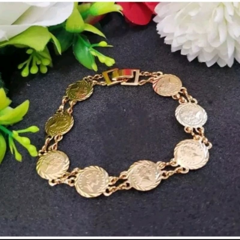 Gelang xuping koin dewasa lapis emas termurah kwalitas mewah cocok buat jual kembali