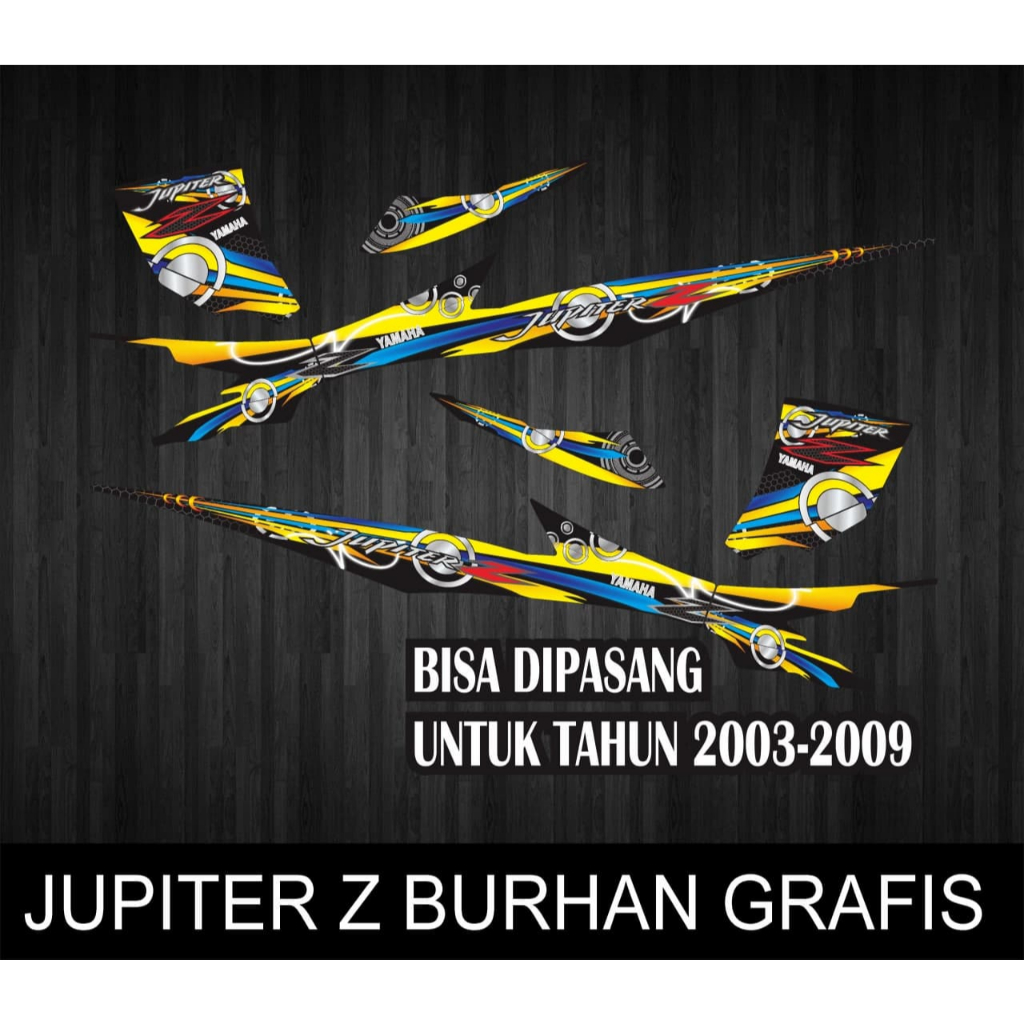 STIKER STRIPING VARIASI MOTOR YAMAHA JUPITER Z LAMA BURHAN TAHUN 2003-2009 GRAFIS MOTIF GRAFISNIG