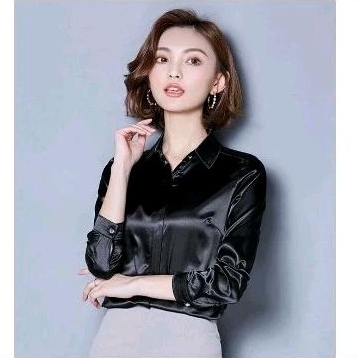 PROMO BAJU SATIN KEMEJA ATASAN WANITA