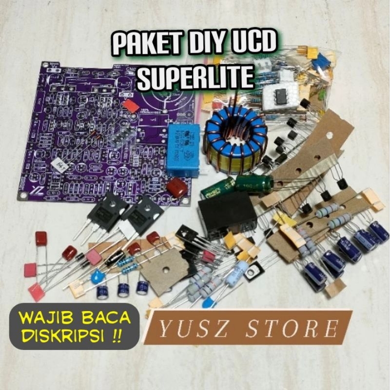 Paket DIY UCD Superlite Class D Amplifier PCB dan Komponen Komplit