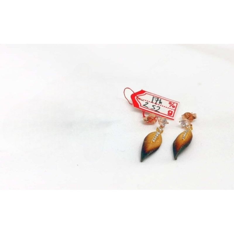 Anting emas 75 bulu warna