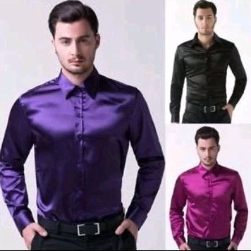 BAJU SATIN KEMEJA PRIA