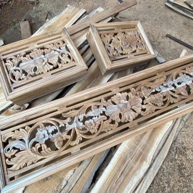 loster ukir kayu jati 2 sisi