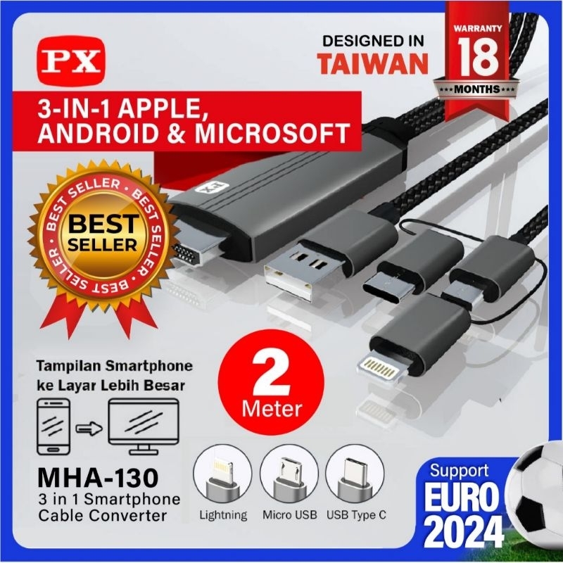Kabel hdmi 3 in 1 PX bekas rasa baru