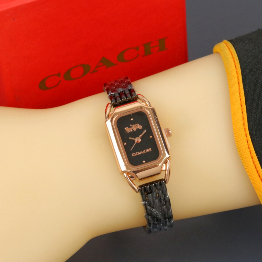 COD Jam Tangan Wanita Coach Capsul Tali Rantai Box Exclusive
