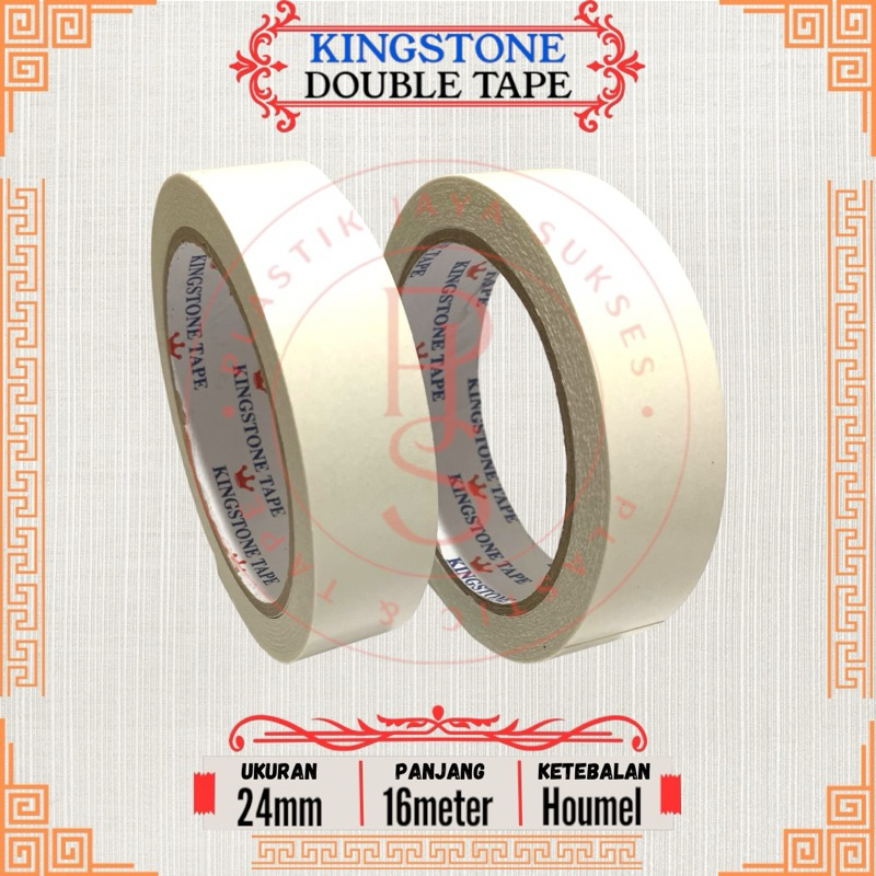 

Double Tape + Lakban dua sisi + Lebar : 24mm / 1inci + Panjang : 16meter + Kingstone Good Quality
