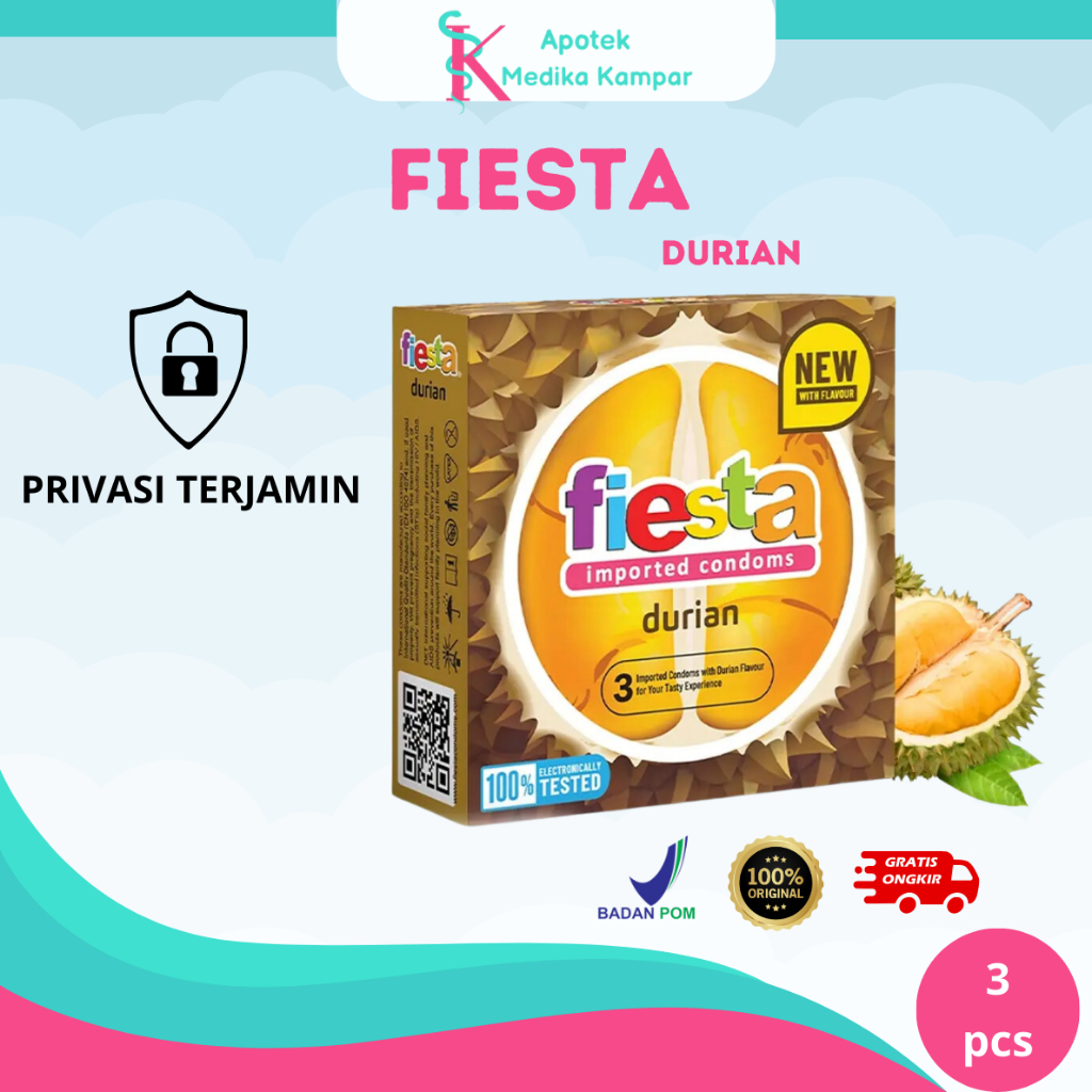 Kondom Fiesta Durian isi 3 Pcs/ Aroma Manis Buah Durian