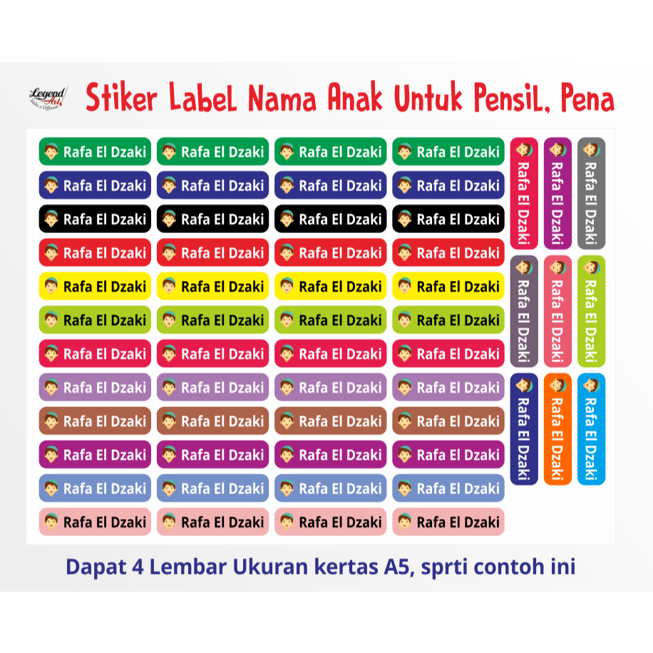 

Stiker Label Nama Anak Untuk Pena, Pensil, Crayon - Stiker Sekolah