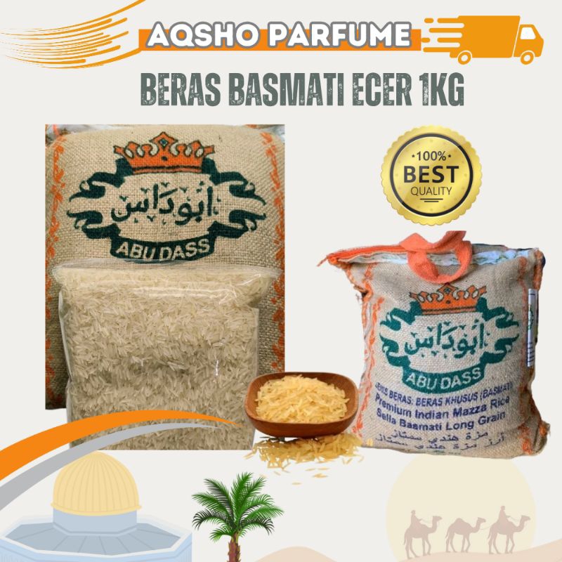 

Beras Basmati India Abu Dass 1 kg, buka abukas, Repack Plastik, oleh oleh haji Umroh