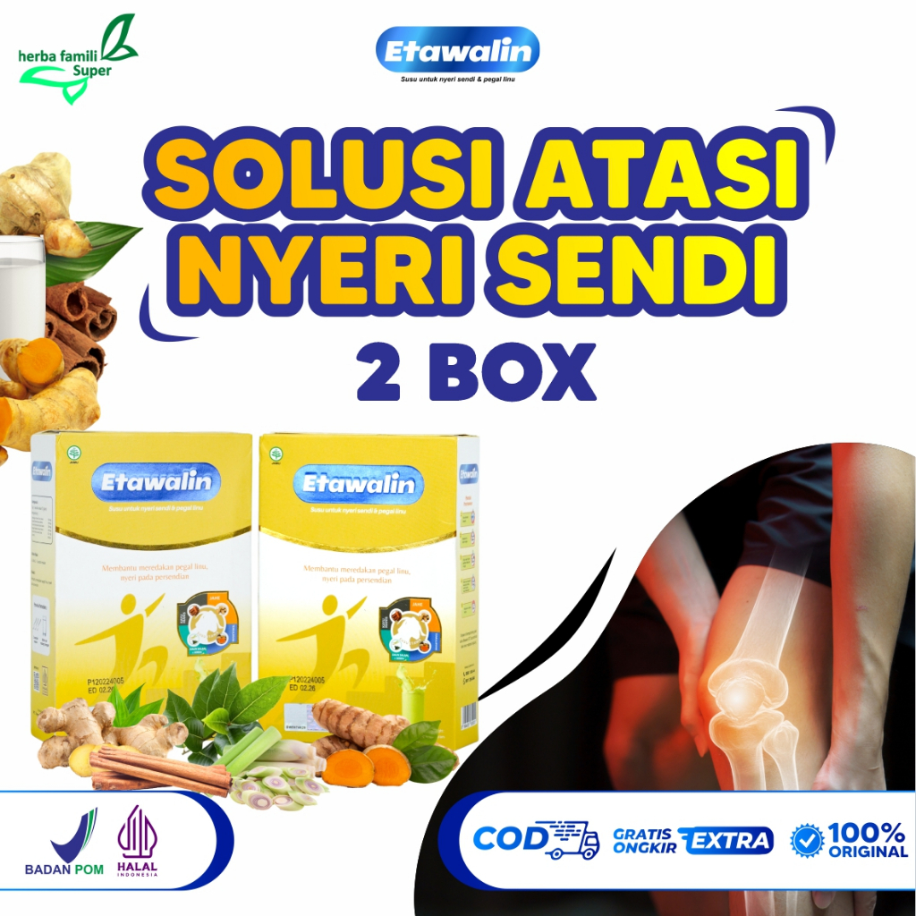 

2 BOX ETAWALIN 100% ORIGINAL PRODUK ASLI SUSU KAMBING ETAWALIN ATASI NYERI SENDI DAN NYERI TULANG