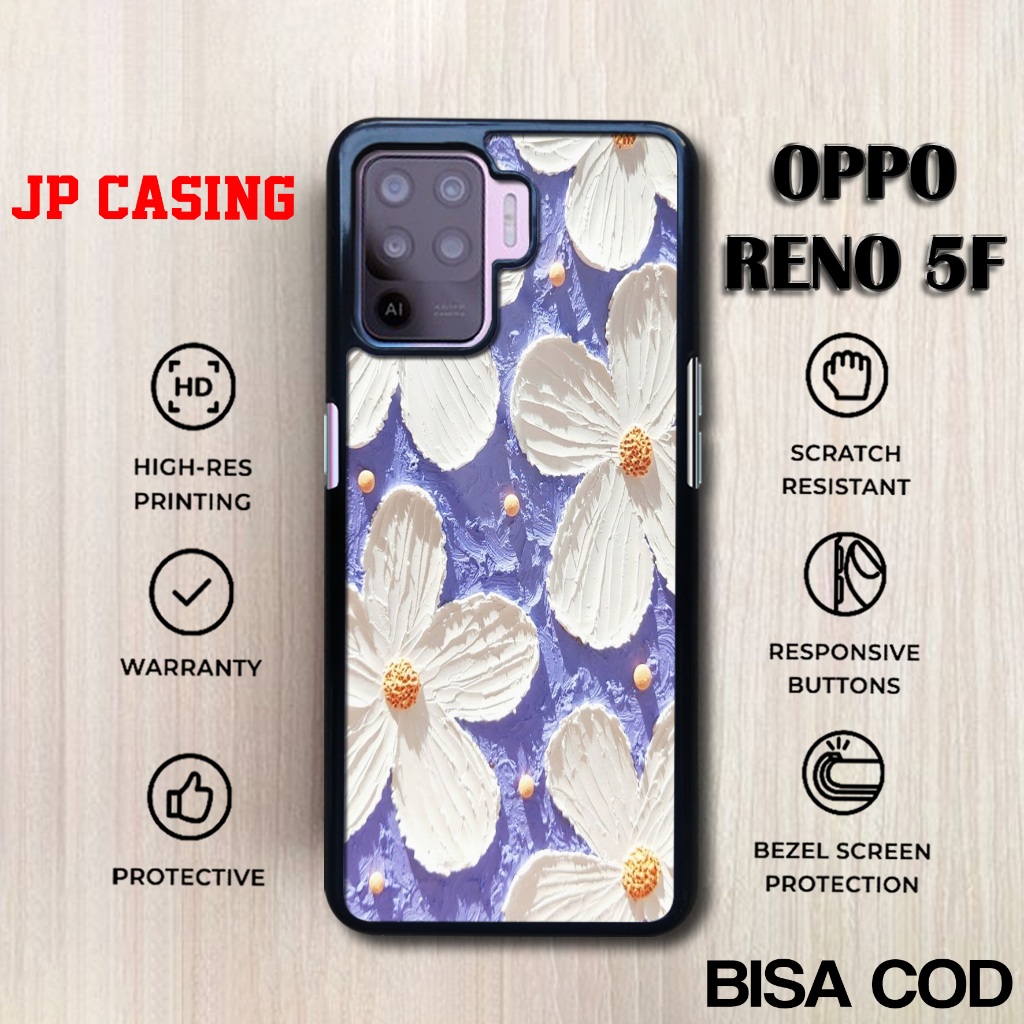 Case Oppo Reno 5F Terbaru - Oppo Reno 5F - Motif Bunga Lucu - Bahan Hardcase Softcase Premium Glossy