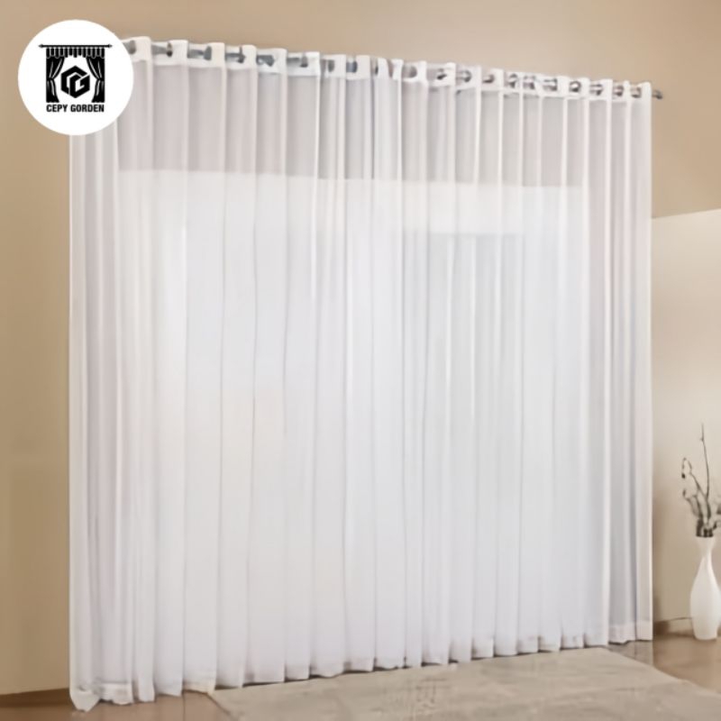 Gorden Sifon Voil/Gorden Vitrase Dalaman Polos Vitrase Model Smokring/Gorden Dalaman Minimalis