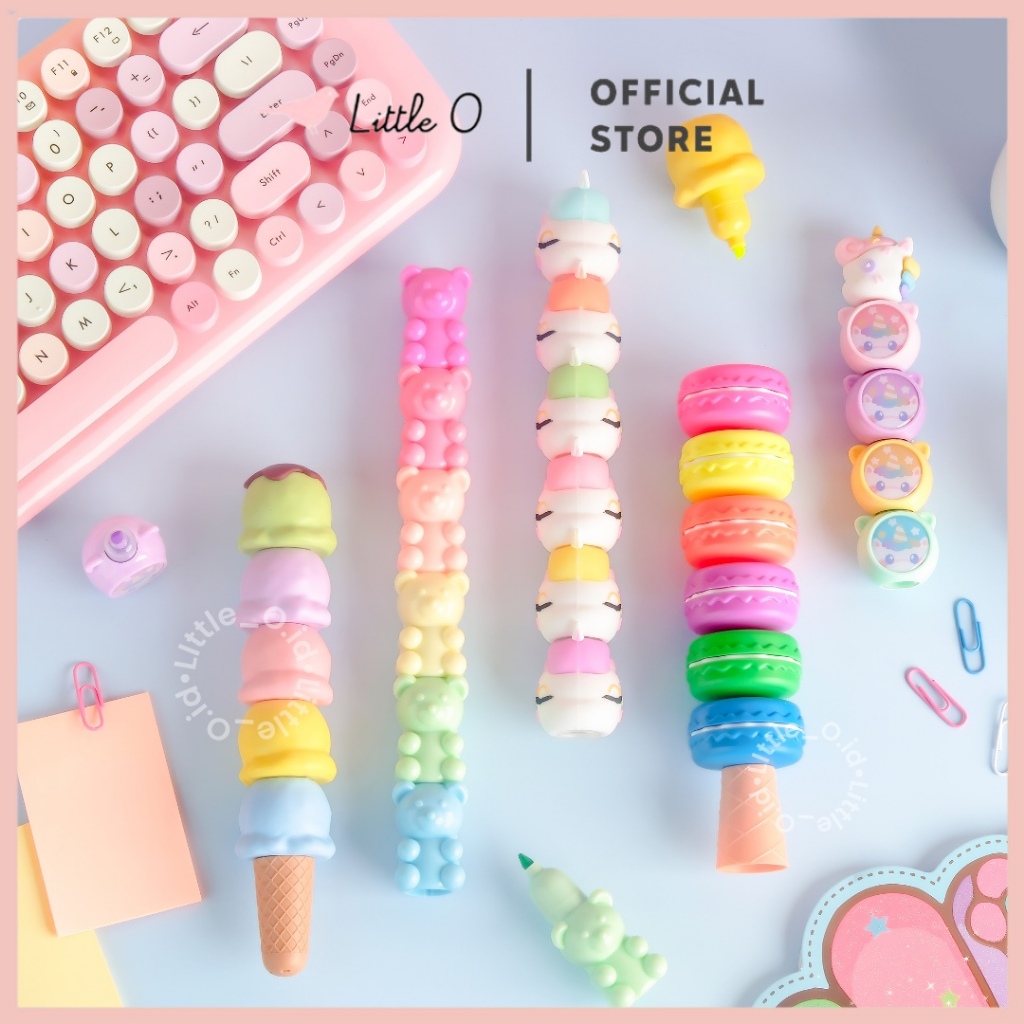 

Macaroon Ice Cream Unicorn Bear STABILLO Highlighter Stabillo Lucu Highlighter