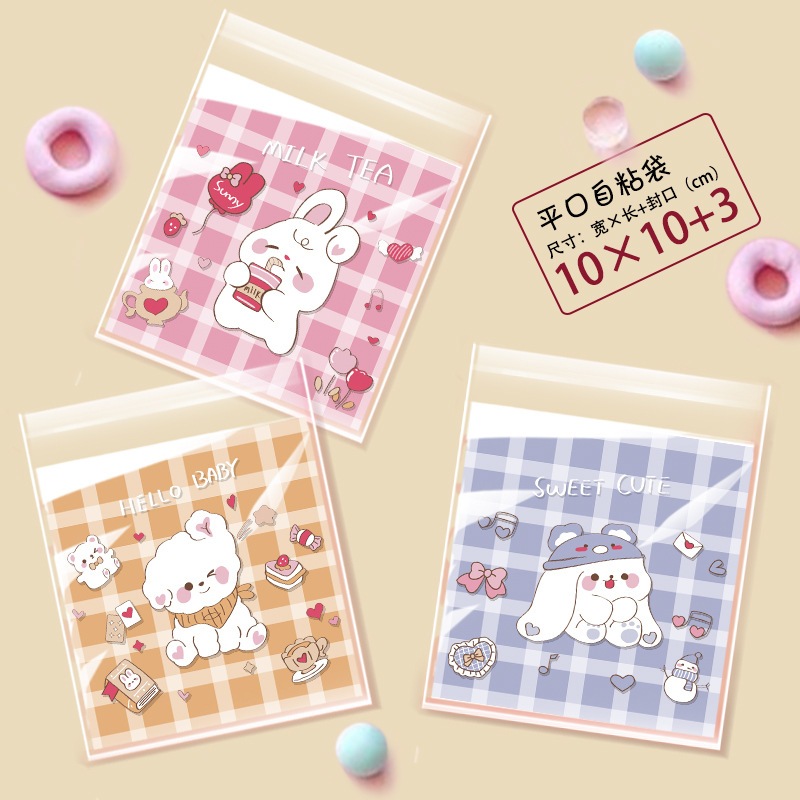 plastik cookies 10x10CM 100Lembar / plastik permen / plastik kue / plastik motif lucu