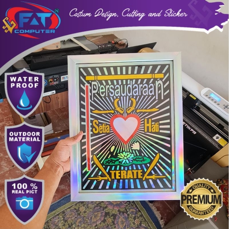 Pigura Hiasan Dinding Logo PSHT Full Cutting (30 x 40) Bingkai Single Line