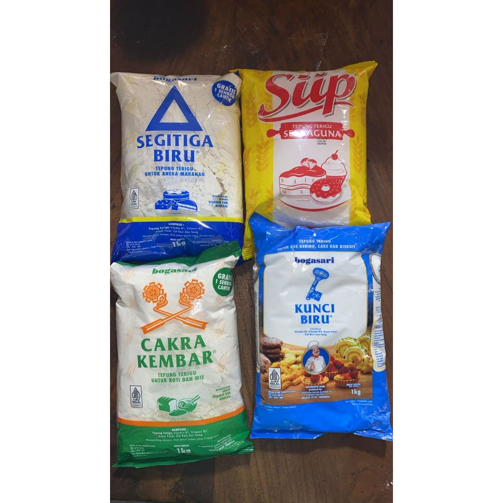

Boga Sari Tepung Terigu Protein Rendah, Protein Sedang, Protein Tinggi 1Kg Baking