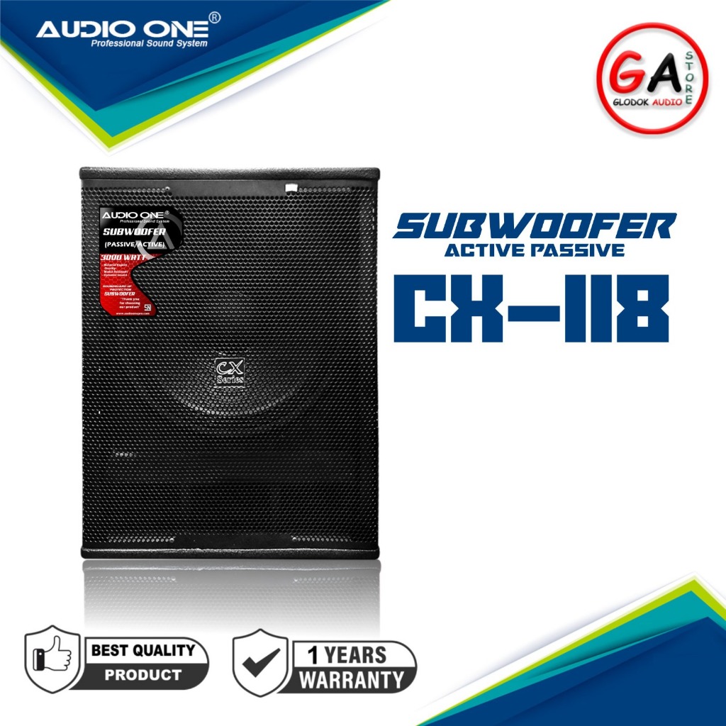 1BOX SPEAKER 18IN - AUDIO ONE 18INCH SUBWOOFER TYPE HX 118 - 18 inch SUBWOOFER PASIF -  AKTIF ( HARG