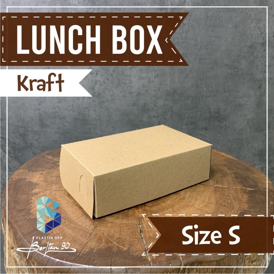 Lunch Box Paper Kraft Coklat Laminasi Ukuran S/M/L - Paper Lunch Box