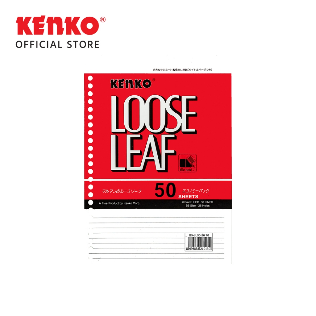 

KENKO LOOSE LEAF B5-LL 50-2670 (50 Sheet)