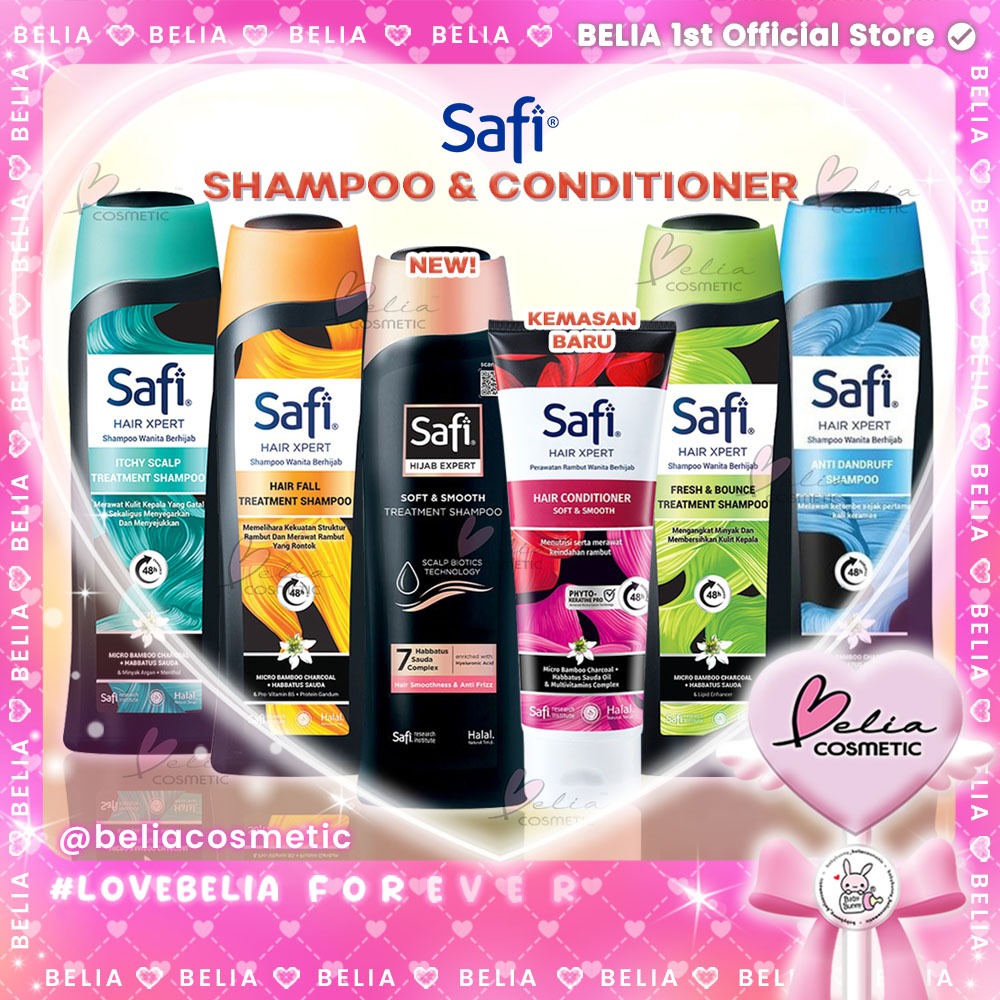 ™ BELIA ™ SAFI Hair Xpert | Hijab Xpert | Shampoo dan Conditioner 160g 320g | Anti Ketombe Rontok