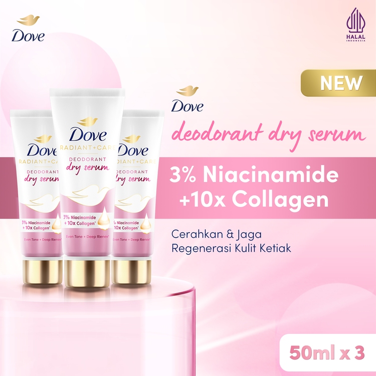 DOVE Deodorant Dry Serum Regenerate Care Collagen+Vitamin B3 50 ml x3