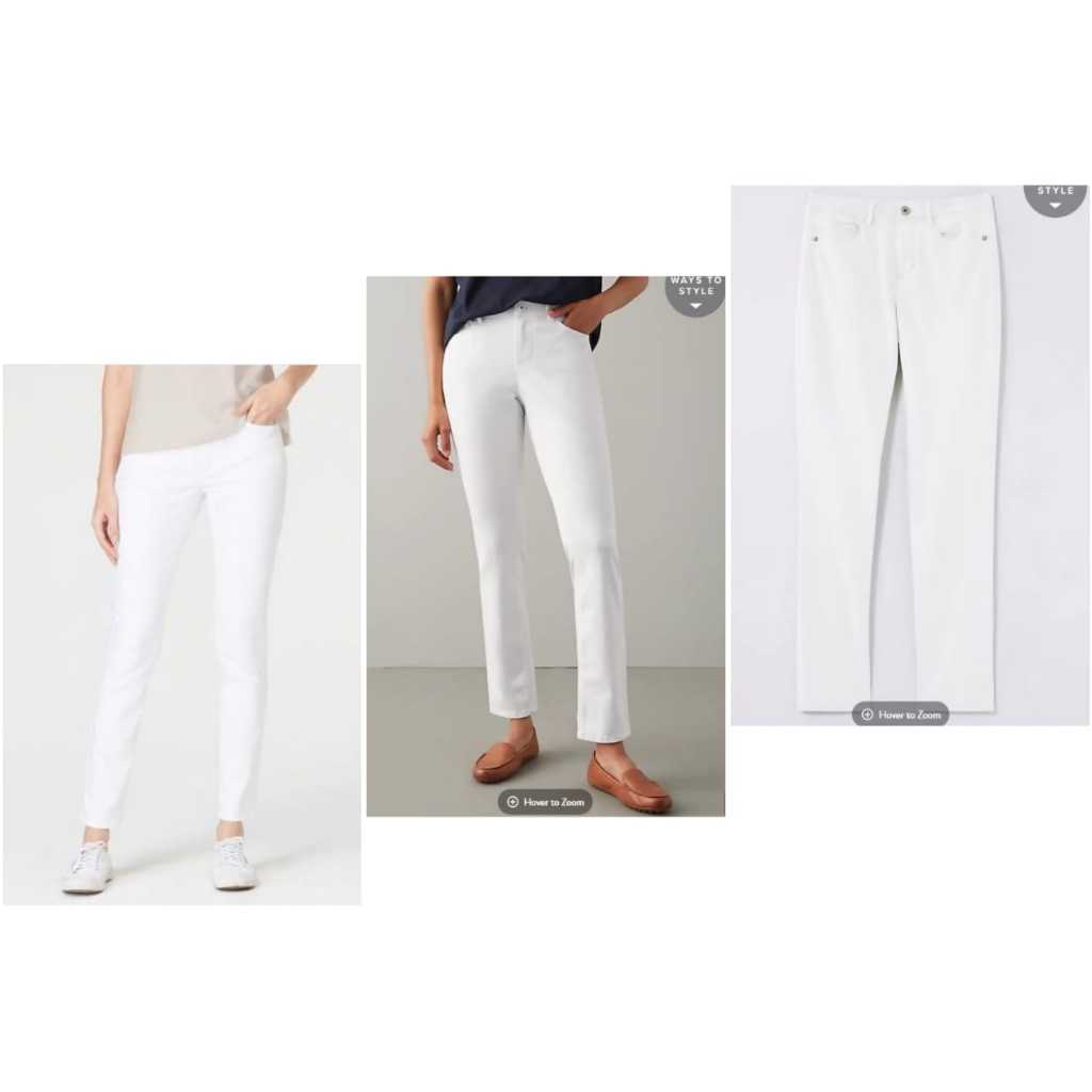 Celana J.Jill Authentic Fit Slim-Leg Jeans White Pants