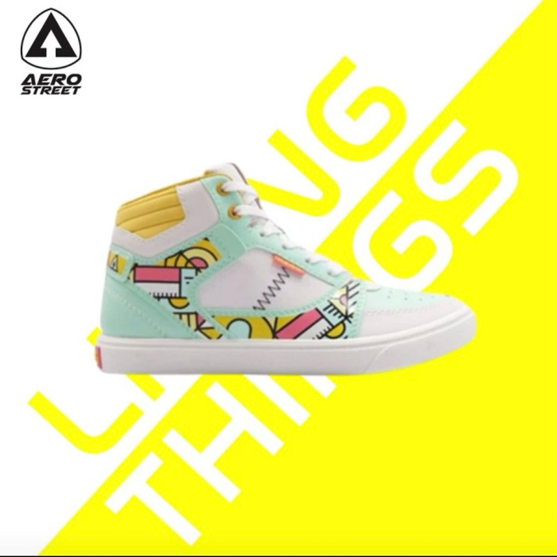 Aerostreet Nama Kalian Hoops x Archsik Putih Mint Kuning - Sepatu 44