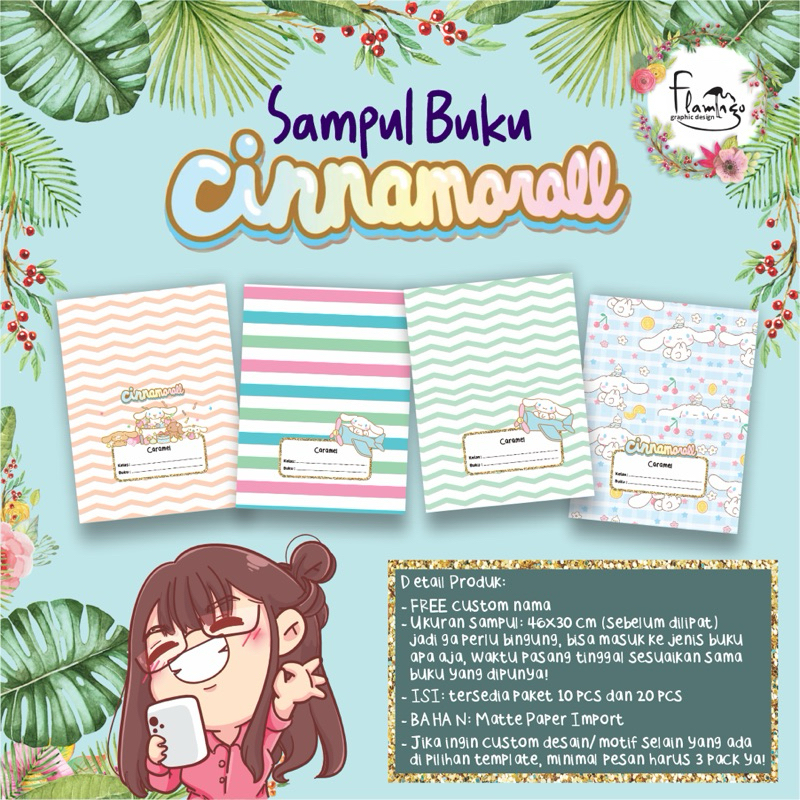 

SAMPUL BUKU TULIS ANAK CINNAMOROLL SANRIO EDITION FREE CUSTOM NAMA