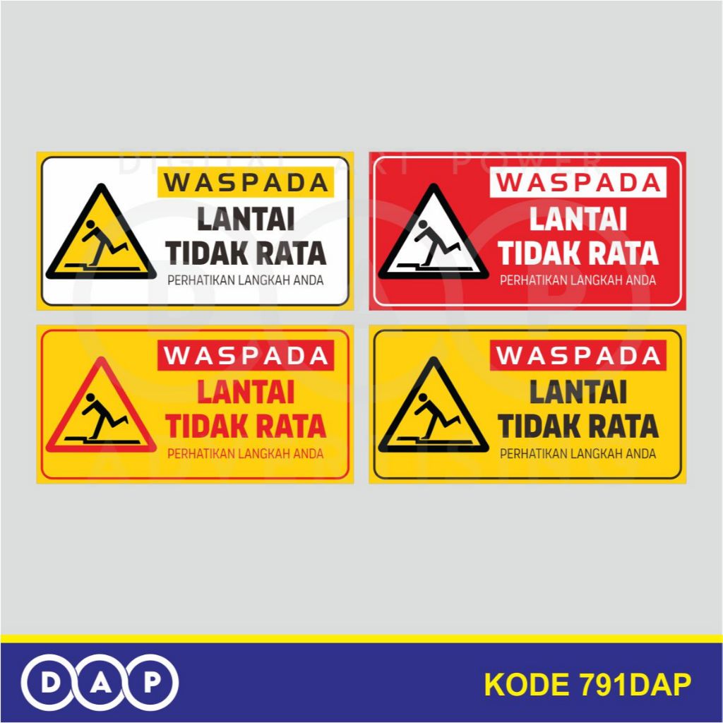 

791 - STIKER LANTAI TIDAK RATA - 30 X 15 CM - VYNIL - TERBAIK
