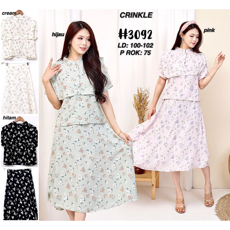 SET CRINKLE / SETELAN ROK (3092)