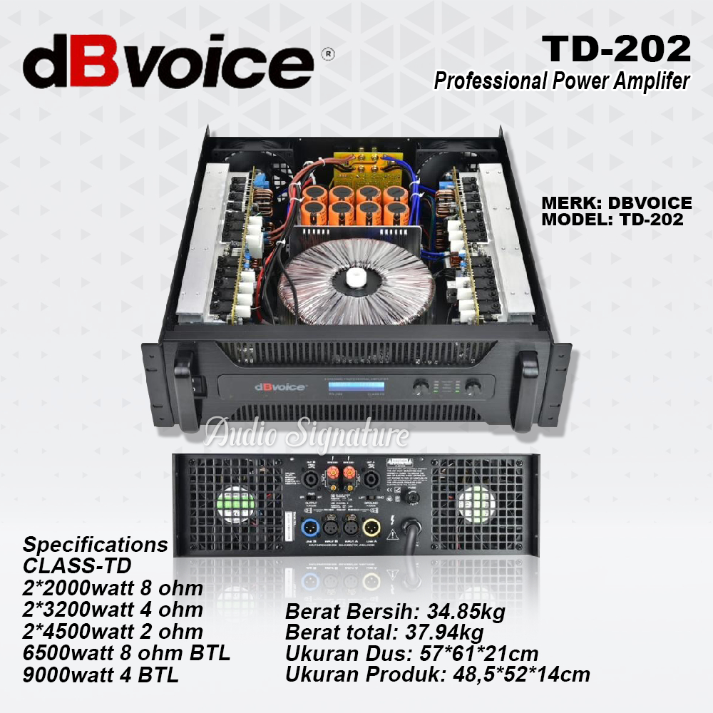 Power Amplifier DB VOICE TD202 | TD 202 Class TD Original