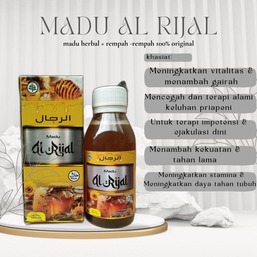 Madu Herbal Al Rijal (COD) Madu Kuat Tahan Lama Dan  Penambah Gairah Madu Herbal 100% Original