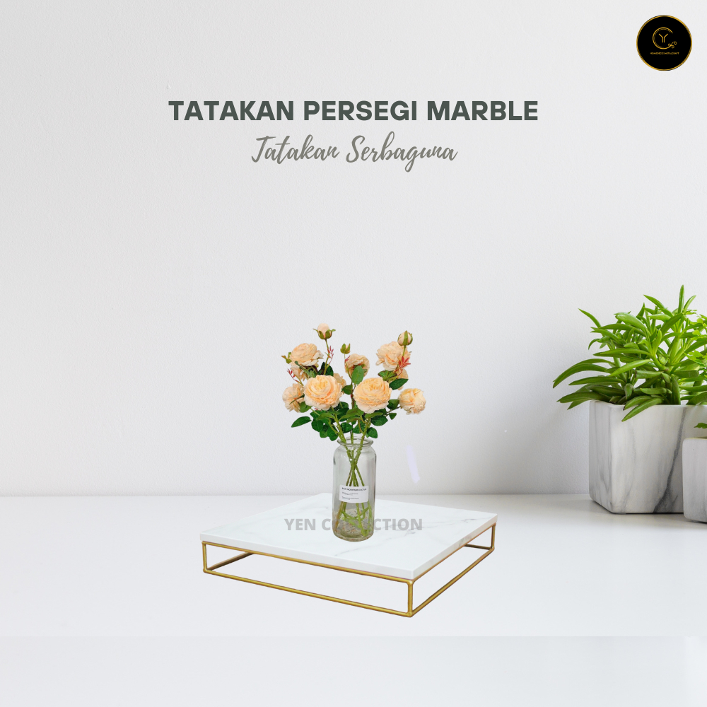 Yen Tatakan Persegi Marble Tatakan Kue Tatakan Serbaguna