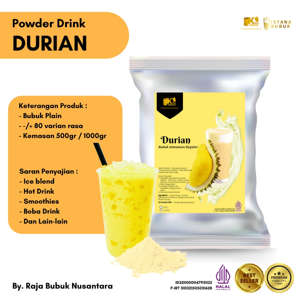 

Bubuk Minuman Durian Bubuk Minuman rasa Durian Serbuk Minuman rasa Durian Powder Drink Durian