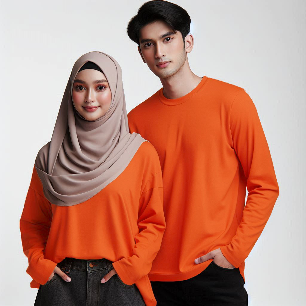 Kaos Orange Lengan Panjang