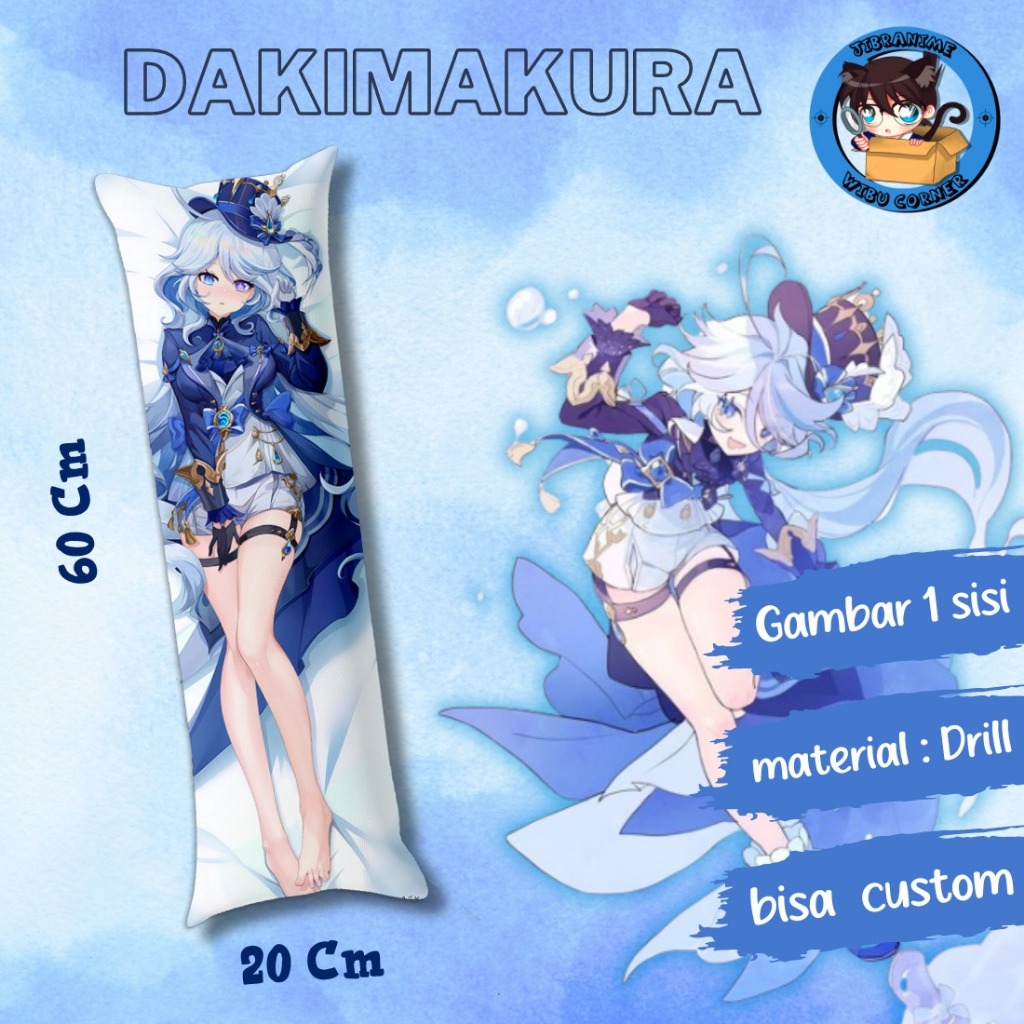 RB dakimakura / guling furina genshin impact part 2 / ukuran 20x60cm / sudah termasuk isi / bisa