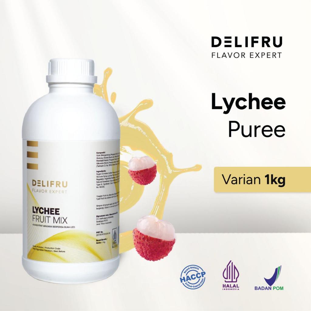 

Lychee Puree Fruit Mix Delifru 1 Kg - Puree Leci Premium