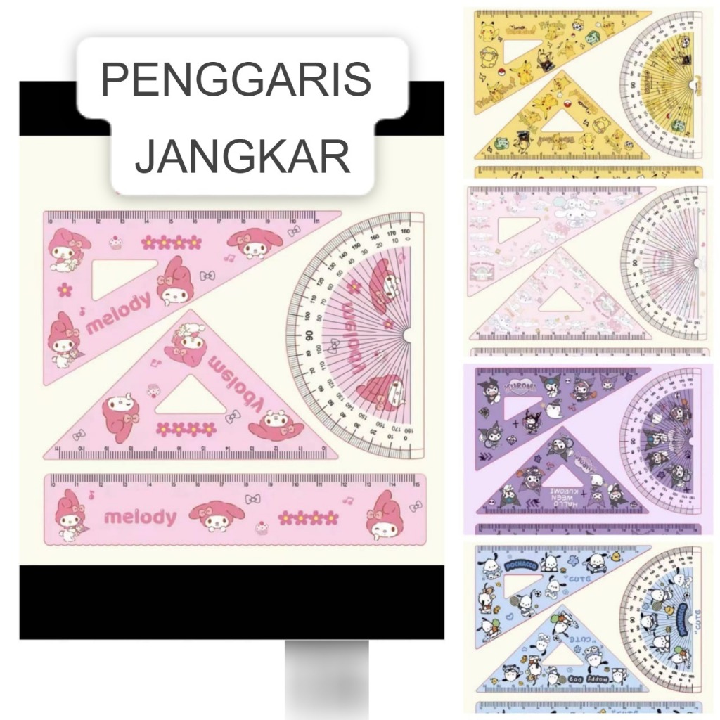 

HS - SET PENGGARIS JANGKA BUSUR SANRIO ANIME | PERLENGKAPAN ALAT TULIS SEKOLAH | ATS | ATK | ALAT TULIS SEKOLAH | PENGGARIS LUCU | GARISAN BUSUR | PENGGARIS SEGITIGA | KUROMI | POCACCO | CINAMORROL | MELODY | POKEMON | PIKACHU
