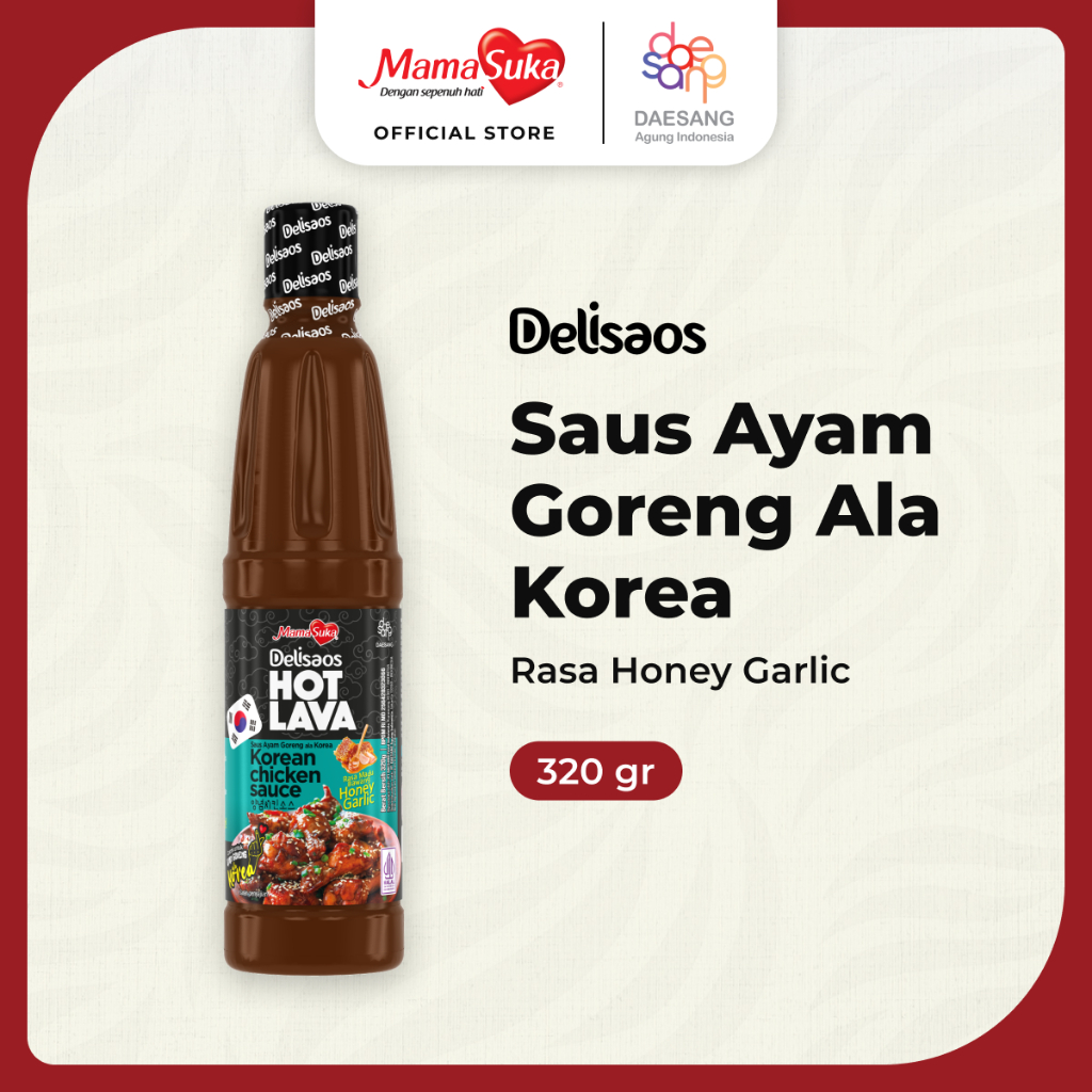 

Delisaos Hot Lava Saus Ayam Goreng Ala Korea Honey Garlic 320 Gr